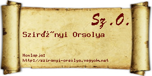 Szirányi Orsolya névjegykártya