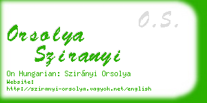 orsolya sziranyi business card