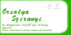 orsolya sziranyi business card